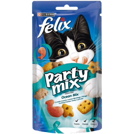 Felix Party Ocean Mix poslastica za mačke sa lososom, oslićem i pastrmkom 60g